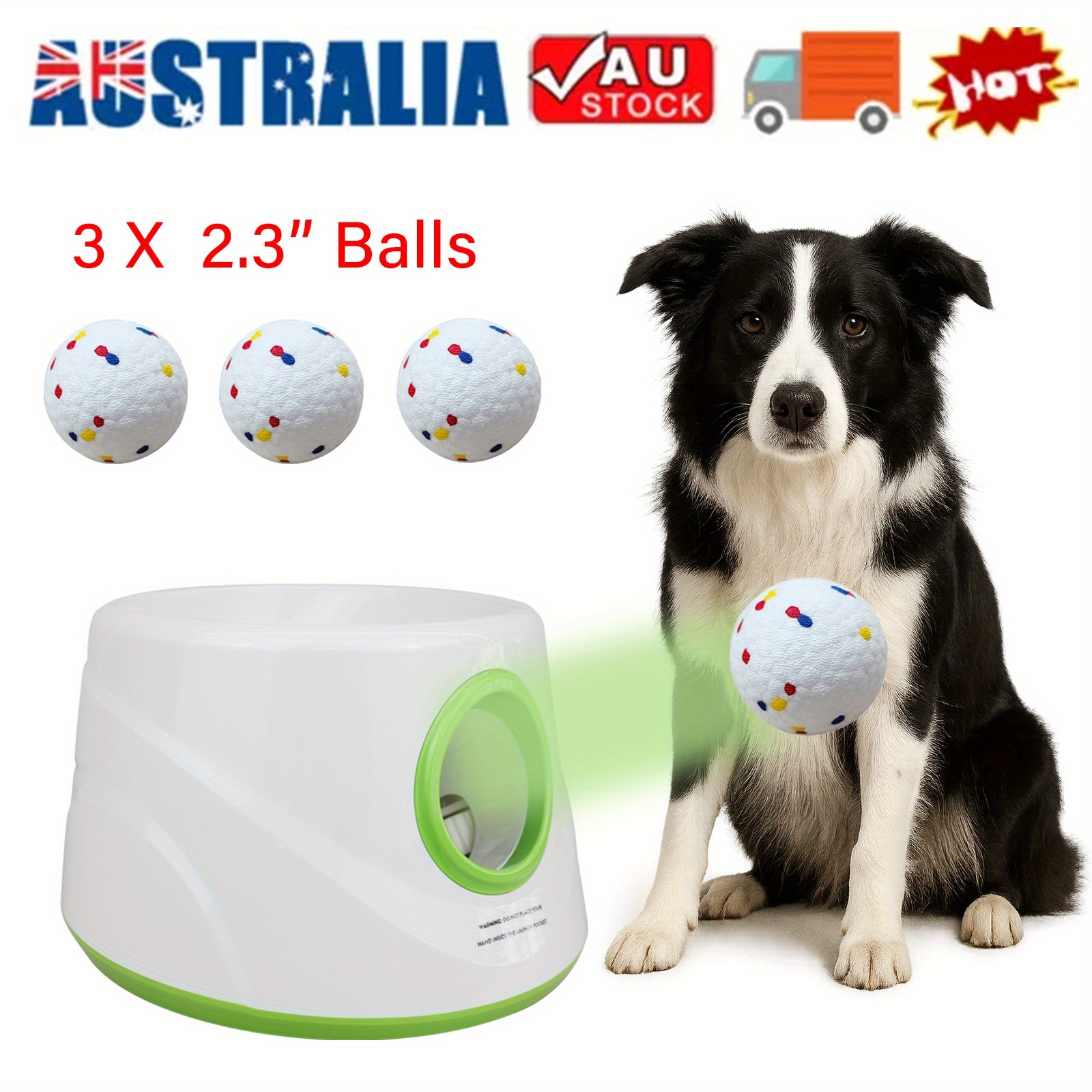 TEMU Automatic Dog Ball Launcher & Training Machine - Fetch Toy For Small & Medium Dogs, Indoor/outdoor Portable Ball Thrower With 3 Tpu Balls, 3