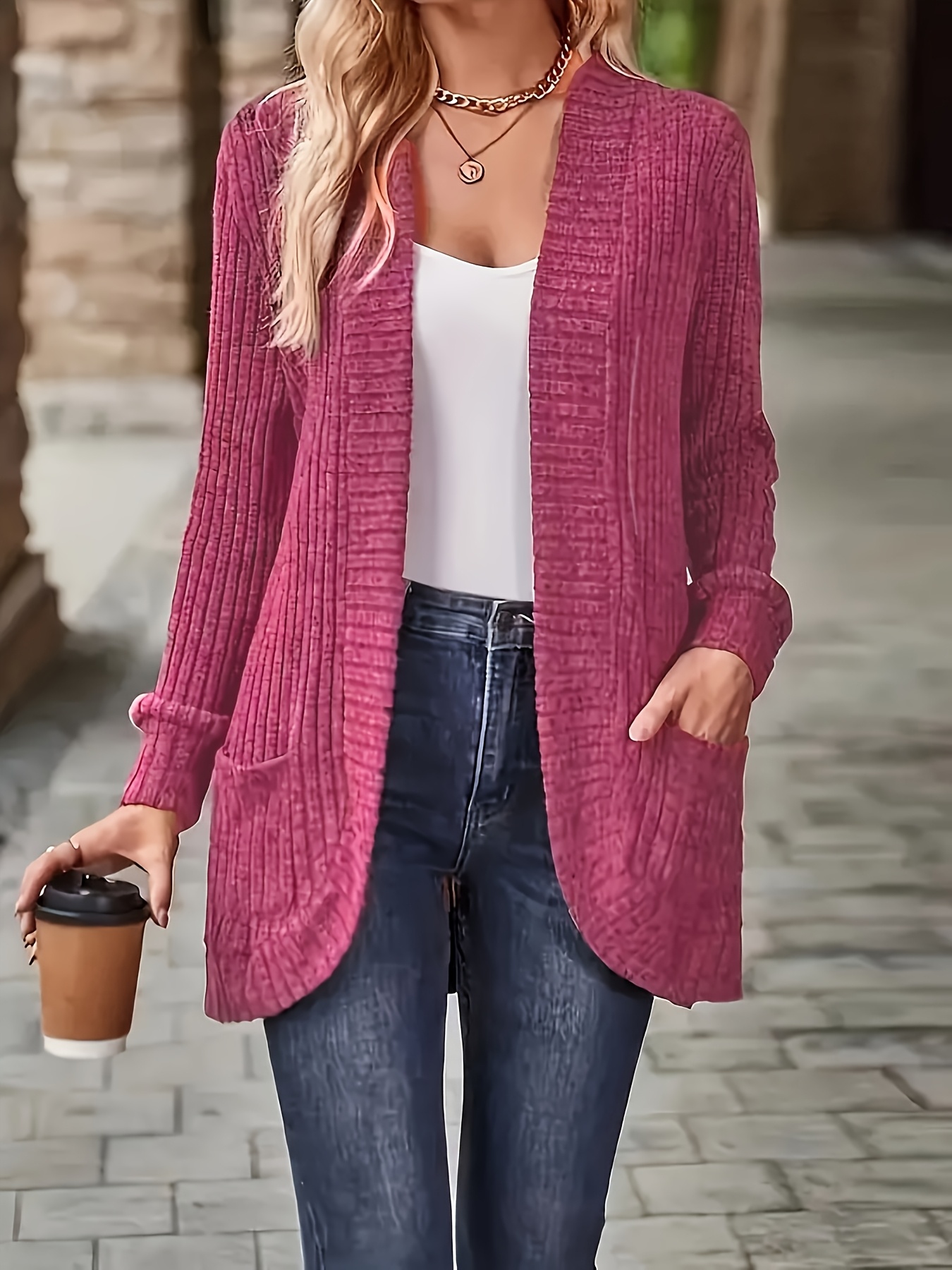 Stylish Loose Blouse with Pocket Splicing