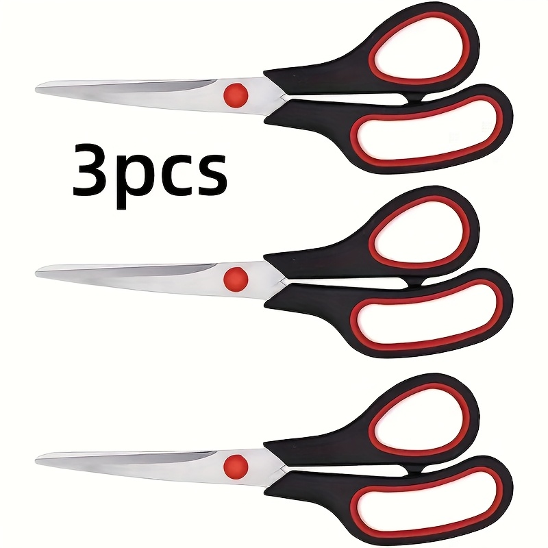 3pcs stainless steel scissors multi purpose office scissors with a comfortable grip kitchen scissors for right left hand   rugged craft supplies for home office and diy projects 3pcs   scissors 6