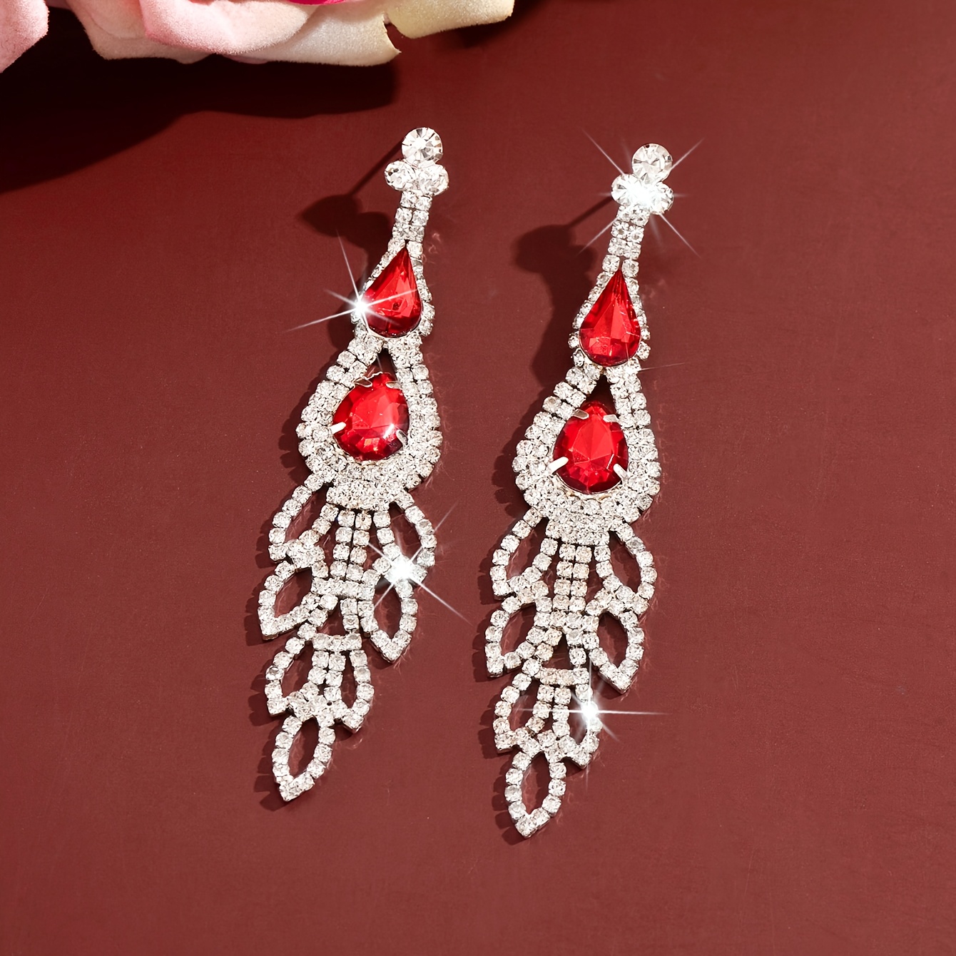 Women's Rhinestone Chandelier Teardrop Drop Earrings