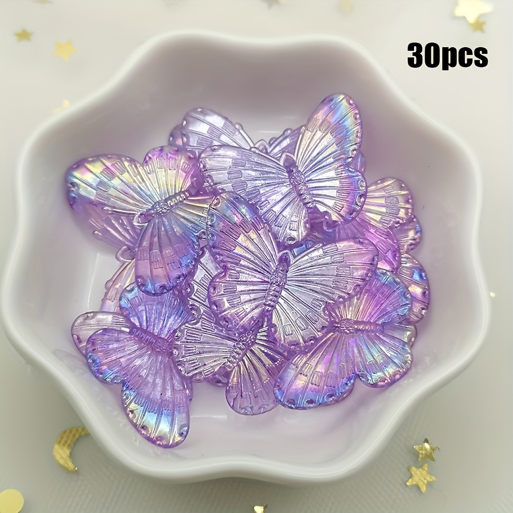 TEMU 2d Flat, 20/30pcs 2.0*2.7cm/0.78*1.06in Random Color Mixing Color Transparent Plated Flat Back Resin Cabochons Scrapbooking Diy Handmade Beading