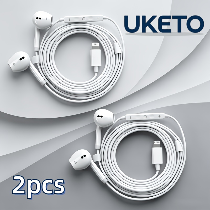 photo de l'article 2pcs casque audio filaire avec microphone, casque numérique plug and play, casque filaire avec   du volume, pack de 2, compatible avec iphone 14/13/12/11/xs/x/8/7/6, modèle facile blanc