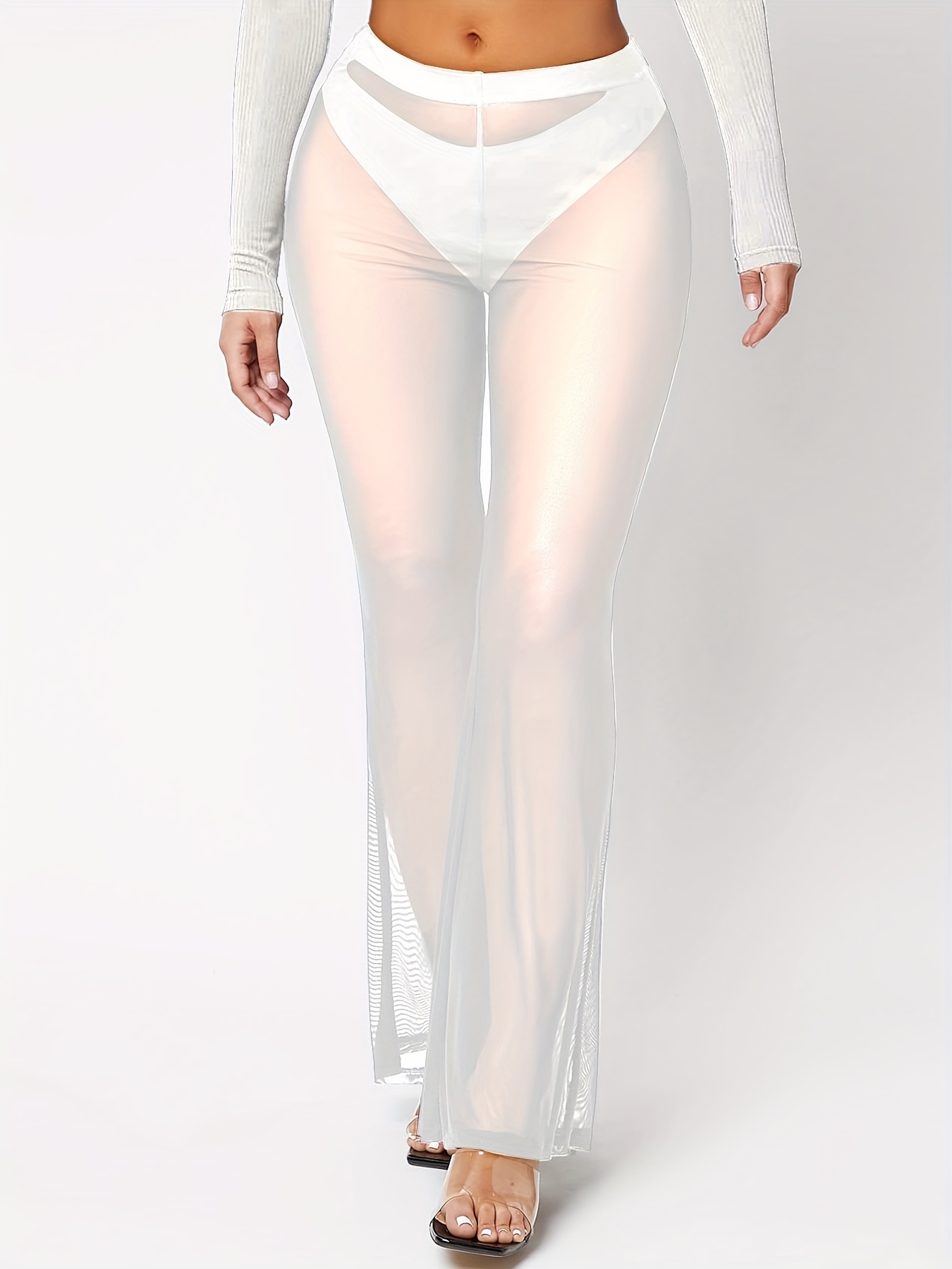 パンツ See-Through Outseam Flare Pants 51zn6LwBvUL._SY350_QL65_.jpg