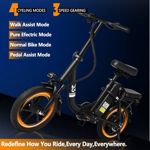 500w high power lightweight folding adult e bike 20mph heavy duty 385 lbs capacity removable 48v12ah battery front headlight disc brakes alloy folding mechanism for ideal for commuting in usa electric bike foldable commuter transportation durable tires