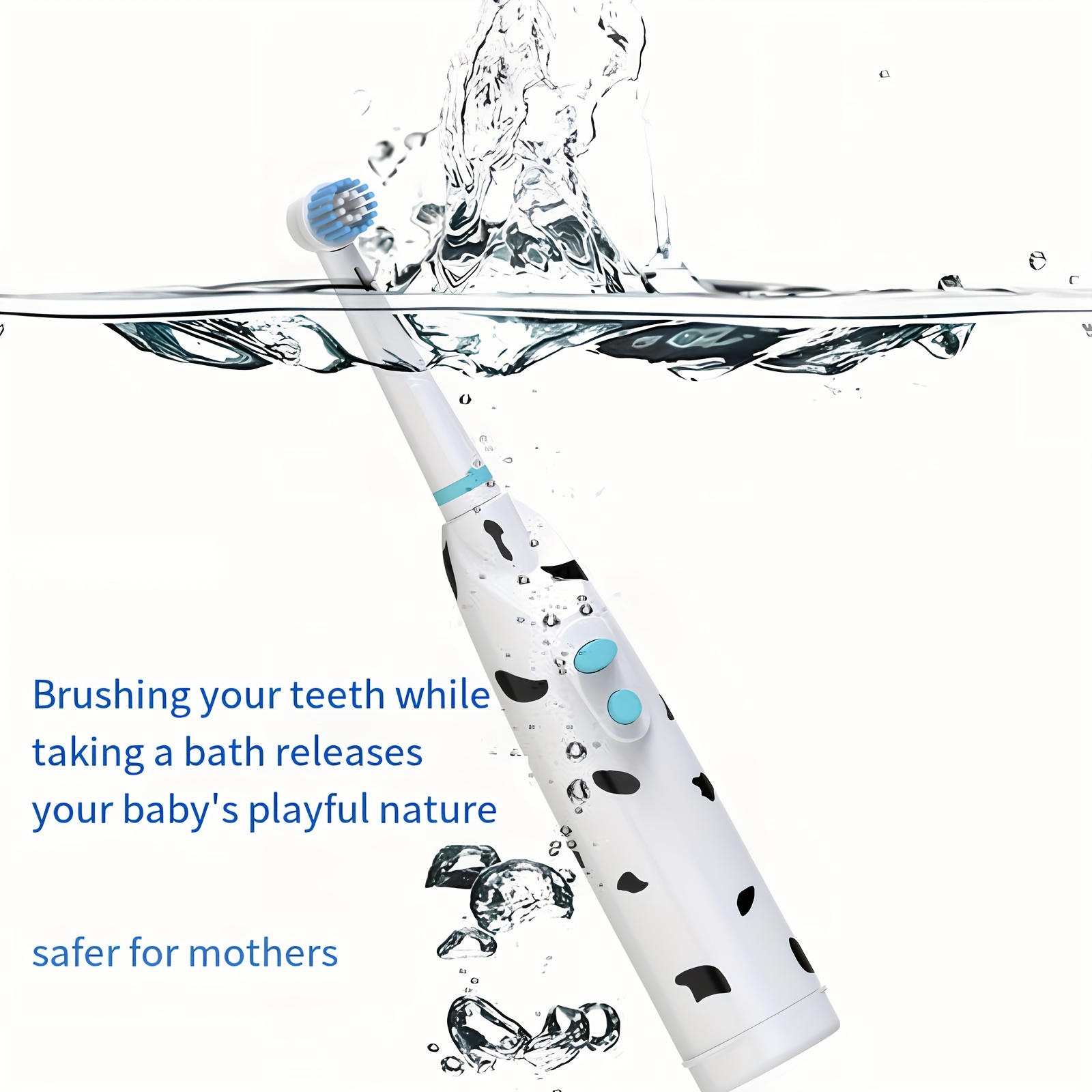 Children's Electric Toothbrush For Children's Baby, Spotted Dog Special Dust Cover Cartoon Type Children's Round Head On Battery Electric Toothbrush