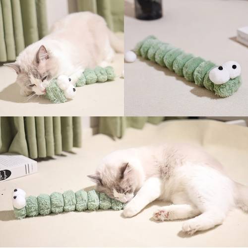 cat plush toy soft chew proof stuffed animal with for teeth bite stick for indoor cats self pleasure toy for all breeds cat chew toy item plush texture without battery