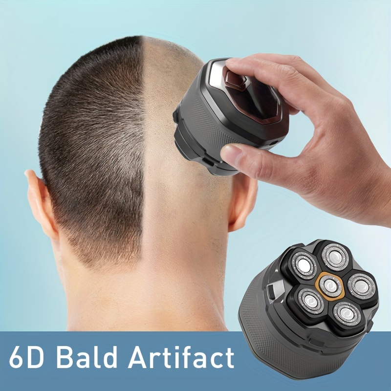 

6d Bald Shaver, Men's Anti Pinch Electric Shaver, Men's Beard Trimmer, Men's Rechargeable Electric Shaver, Dry And Wet Dual Shaving, Magnetic Suction Blade