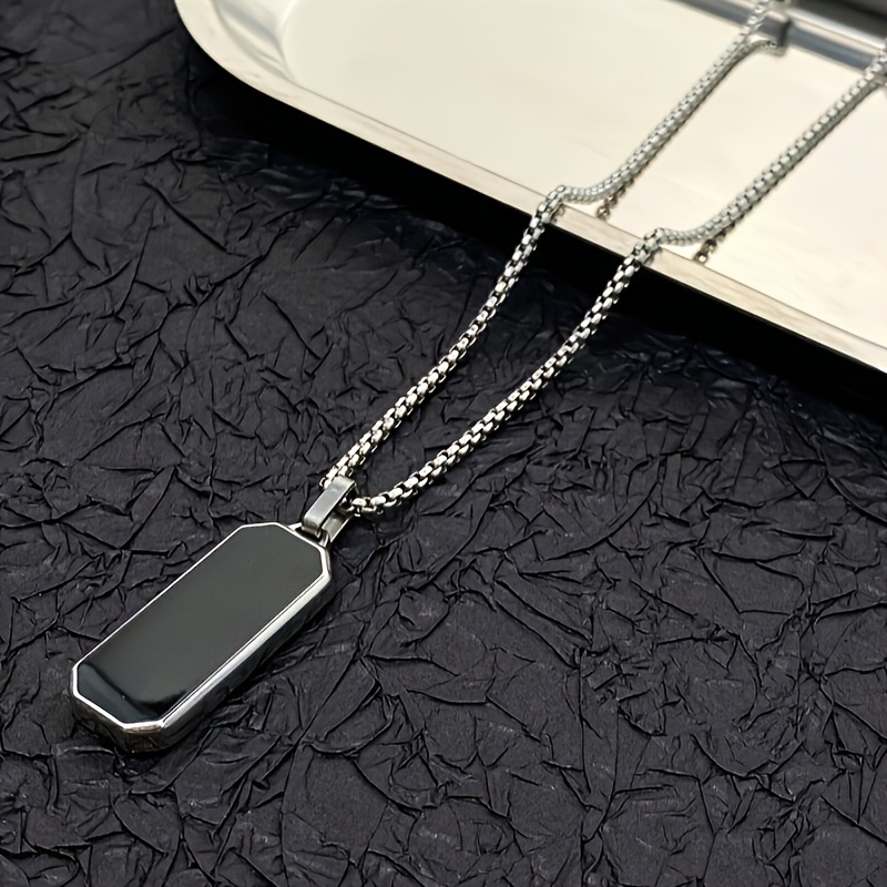 

Engravable Steel Pendant - No Plating Rectangular Necklace, , For Men For Parties, , Birthdays &