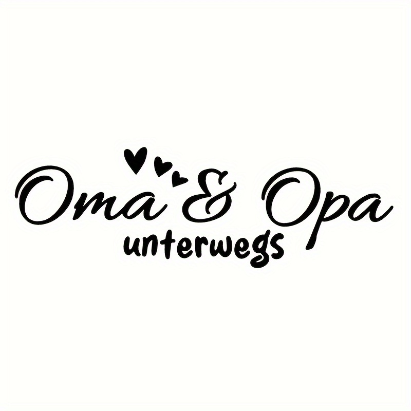 Image of Grandparents" Vinyl Car Sticker - " Unterwegs" Design, Durable Decal For Laptops, Trucks, And Walls, Laptop Stickers