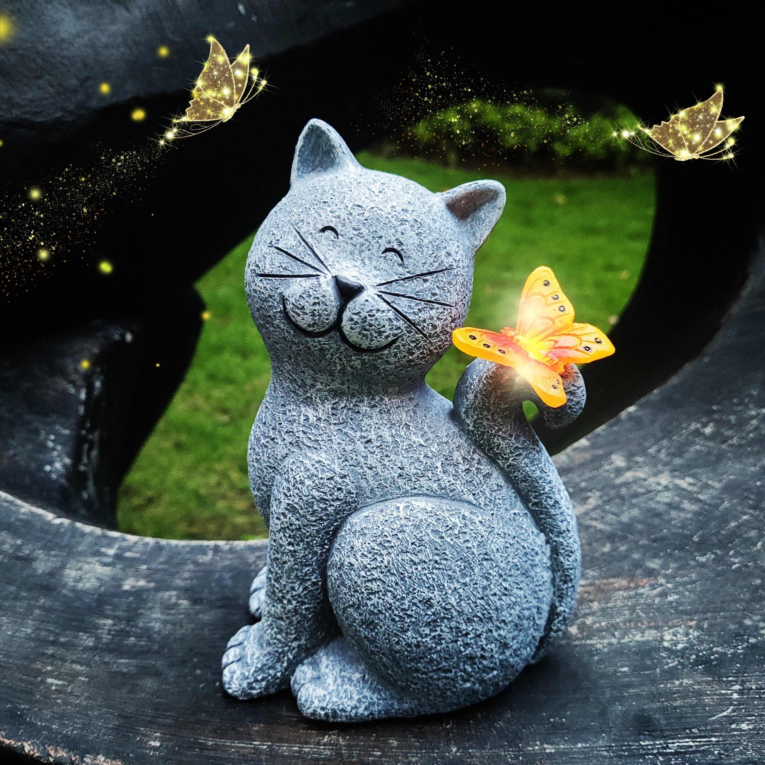 

Figurines, Solar Led, Color Kitten Statues For Home, Patio,, Balcony, Yard Decor, Housewarming Gift Ideas For Birthday Mom Grandma Family, Thanksgiving Day