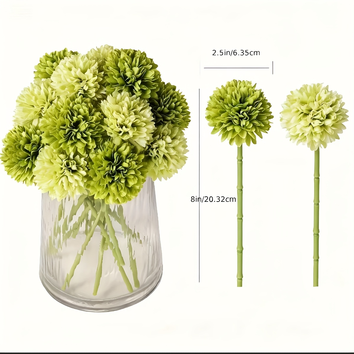 Image of 12pcs Decorative Chrysanthemum And Hydrangea Artificial Flower Set - Perfect For Diy Wedding Bouquets, Home Decor, And Outdoor Garden Parties - Grass , For Wedding And Engagement Occasions
