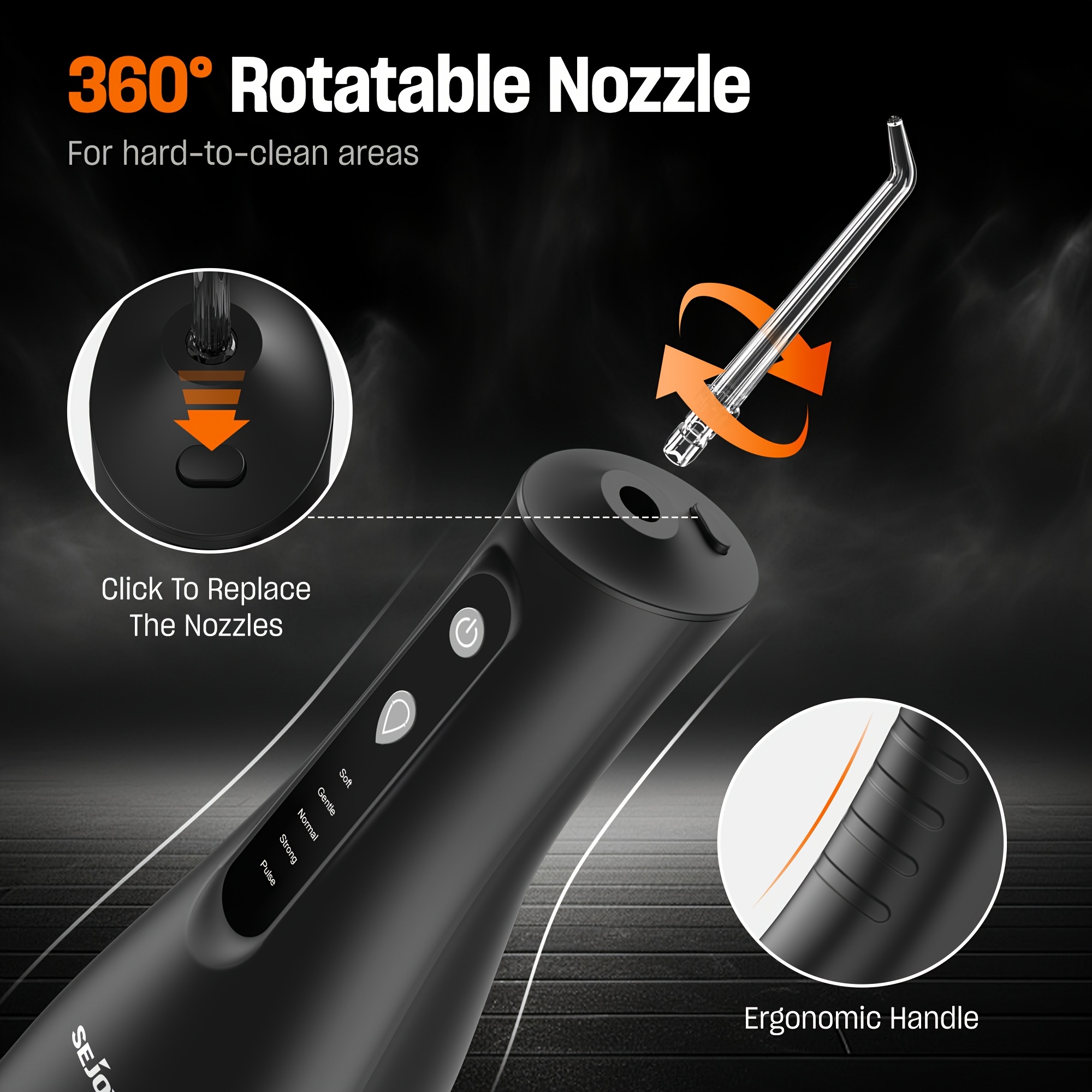 Sejoy Cordless Water Flosser with 5 Replacement Nozzles