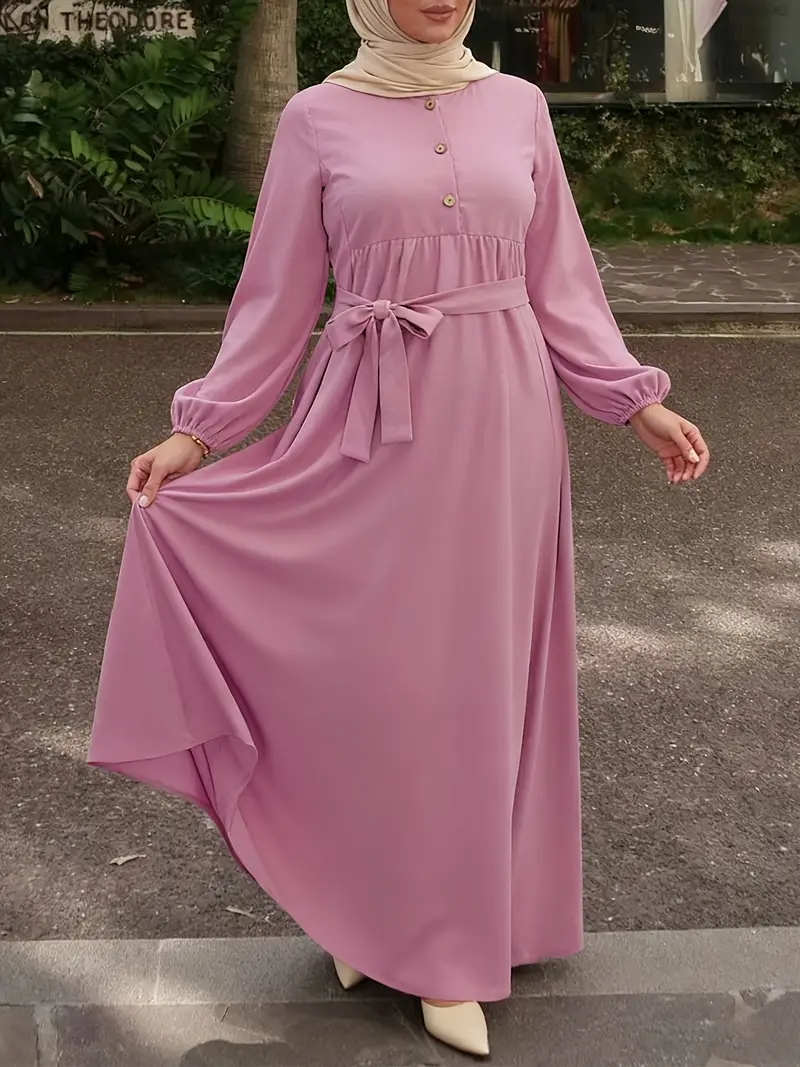 a new solid color abaya dress muslim women ramadan featuring - Temu Kuwait a new solid color abaya dress muslim women ramadan featuring - Temu Kuwait