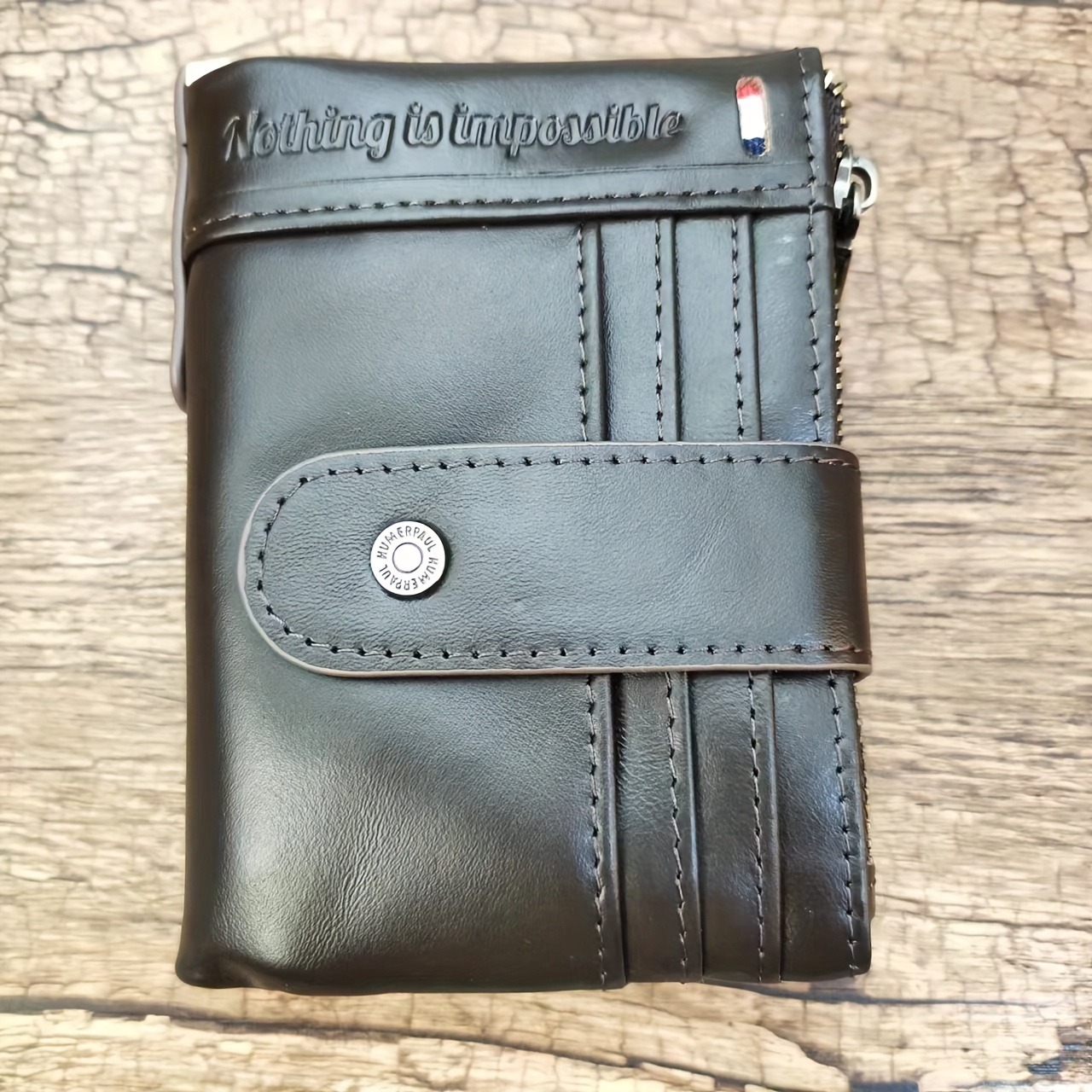 Men's Credit Card Holder, Men's Genuine Leather Wallet, Large Capacity Zipper Wallet, Rfid Blocking Card Case, Chain Wallet