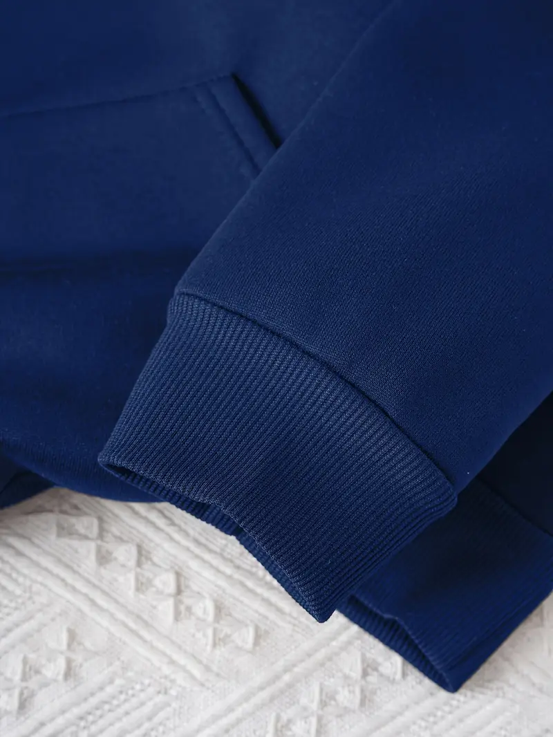 sweat à capuche pour femme bleu marine usa avec imprimé de lettres - pull décontracté à manches longues avec lettrage, coupe régulière, chaud pour l hiver Détails du produit 7