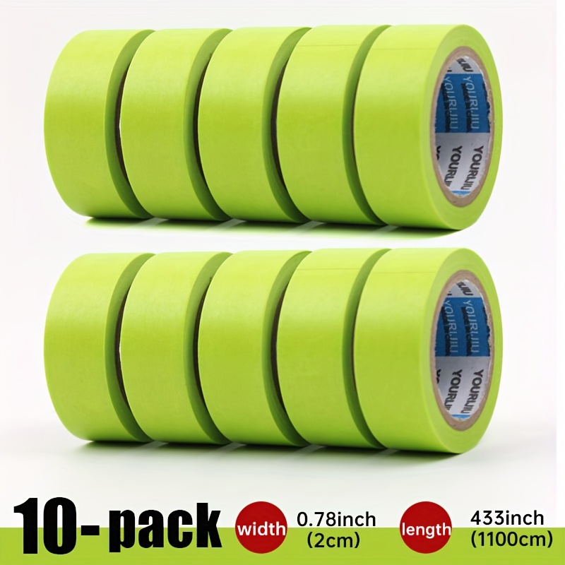 E-shop 10 Rollen/15 Rollen Japanisches Washi Tape in Apfelgrün, 2 cm breit, zum Abdecken und Schützen beim Malen, zum Journaling und Dekorieren, leicht