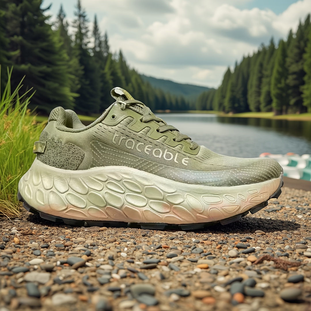 Sneakers, Men's Outdoor Shoes Lightweight Comfortable Trail Running Shoes Anti-Slip Shock Absorption Casual Fashion Sports Running Shoes
