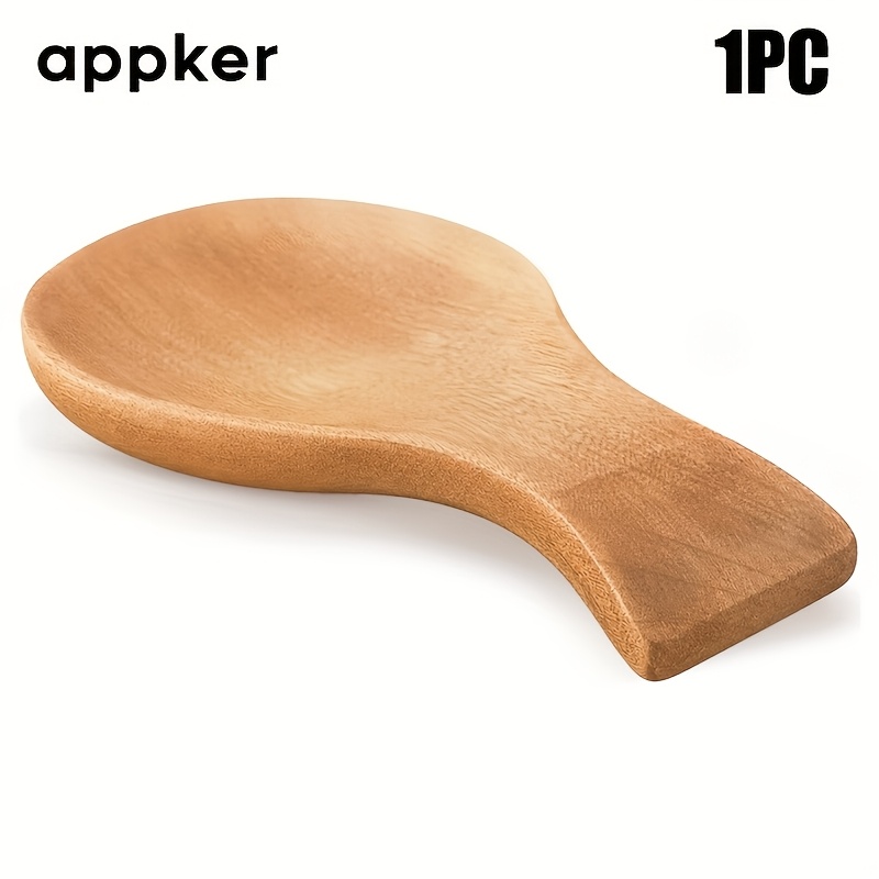 Image of Appker 1/2pcs Acacia Rest For Stove Top Bamboo Holder For Spatula Wooden Rest For Kitchen, Countertop Spoon Holder For Countertop, Tong, Modern And Rustic For Farmhouse As A Dining Table Decor ()