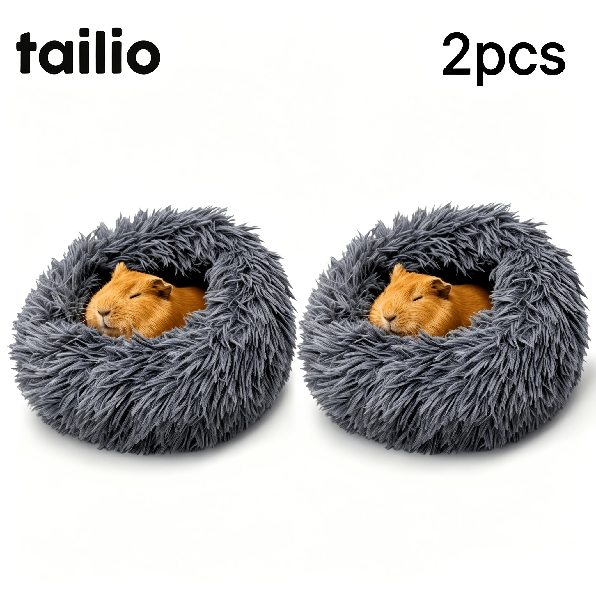 2pcs Ultra-Soft Cozy Plush Small Pet Bed
