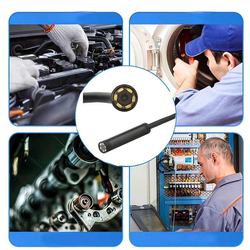 Endoscopio USB Tipo-C, Cámara Móvil para Reparación Automotriz e Industriales, Sonda Impermeable IP67 con Cables Duros y Blandos, 6 LED de 5.5mm de Diámetro, Grabación de Video y Memoria para Teléfono