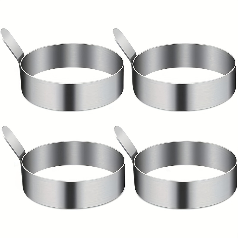 4/6 Pack Egg Ring, Egg Mold Ring Non Stick Stainless Steel 3.5inch Egg Mold Egg Rings For Frying Eggs Pancake Sandwich Cooking Beefsteak Griddle Kitchen Gadgets For Breakfast