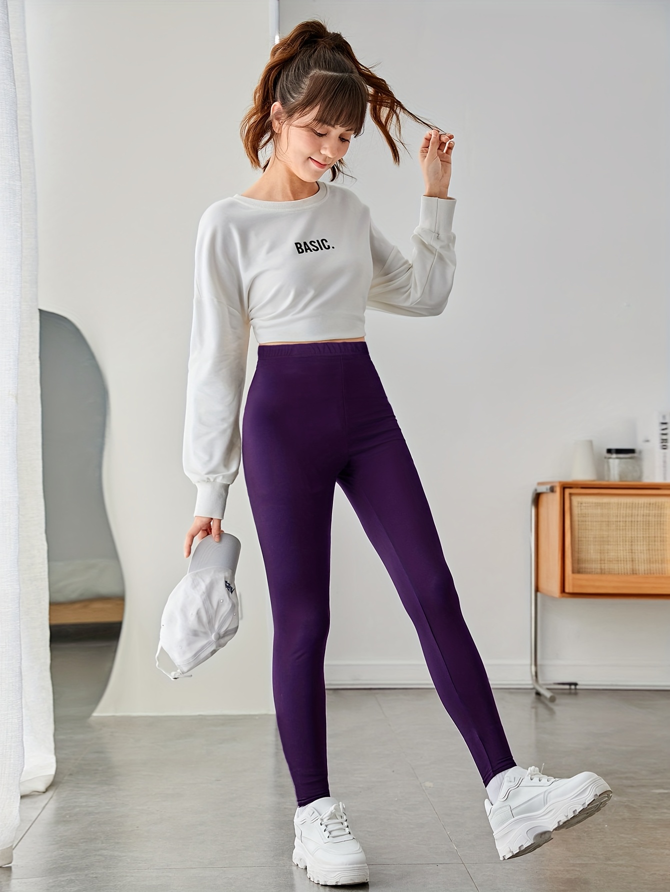 leggings yoga ajustados cintura elástica niñas pantalones Temu