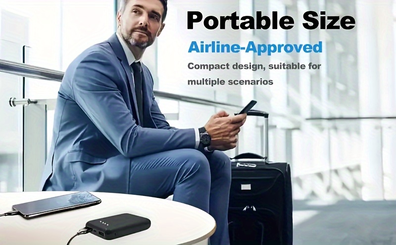 20000mAh Power Bank Portable Charger 5V 2.4 Fast Charging Battery for Heating Vest Jacket Scarf Socks Gloves, Portable Power Bank with Built In Cables, Portable Charger Power Bank Type C And B, Batterie Portable, Power Bank with Cables