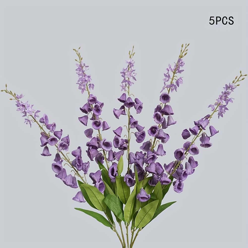 E-shop 5 Bündel Mayenblumen 37,4" lange Stiele künstliche Blumen für hohe Vase, hängende künstliche Pflanzen für Zuhause, Hochzeit, Party, Geburtstag,