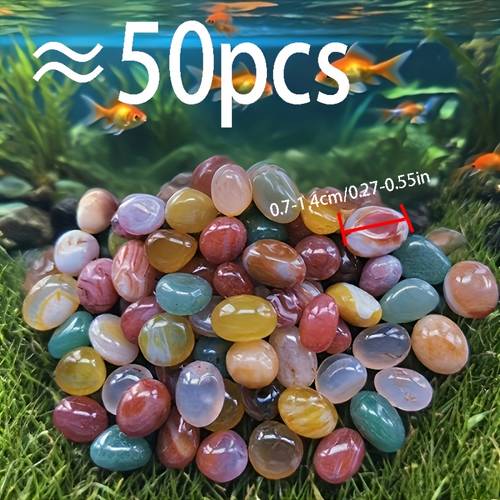 50pcs agate stone suitable for aquariums fish tanks vase decor earth rain flower stone with natural patterns decorative pebbles for fish substrate terrariums gift for stone collectors