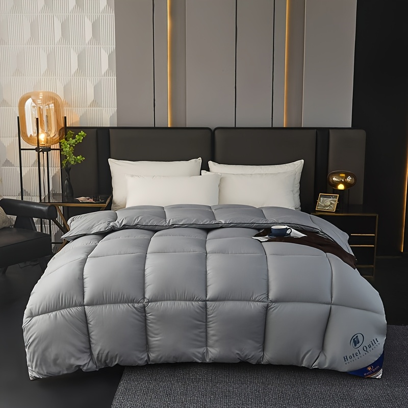1pc of Luxury Hotel-style Spring/autumn Quilt, Extra Thick, Soft, and Warm. Winter Quilt with Quilted Design, Suitable for All Seasons. Ideal for Dormitories, Rental Apartments, and Bedrooms