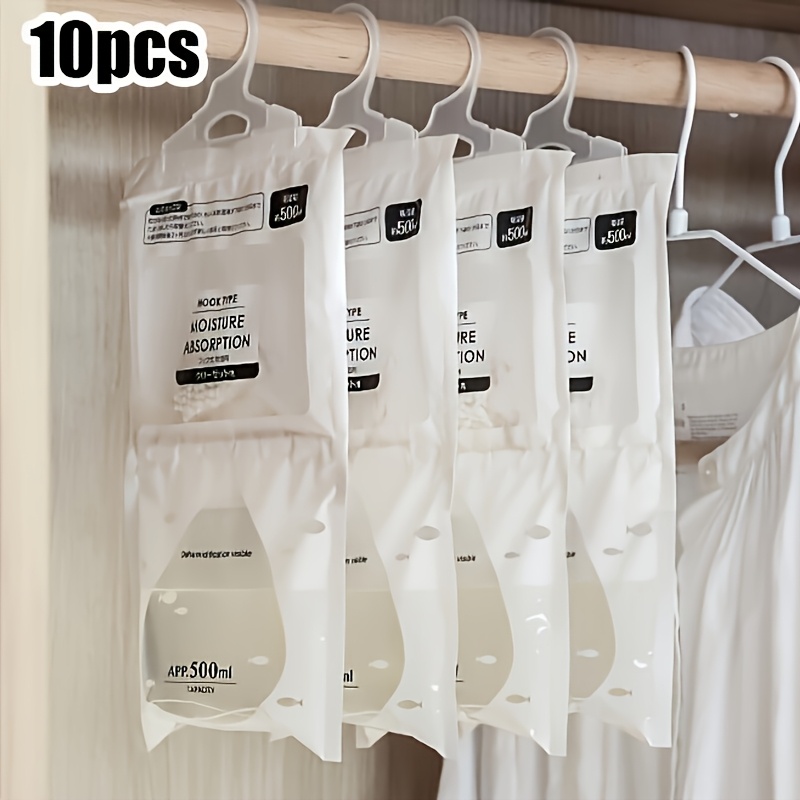 

10pcs Reusable Closet Dehumidifier Bags - Odor & Moisture Eliminator For Wardrobes And Storage, Non-electric Hygroscopic Pouches