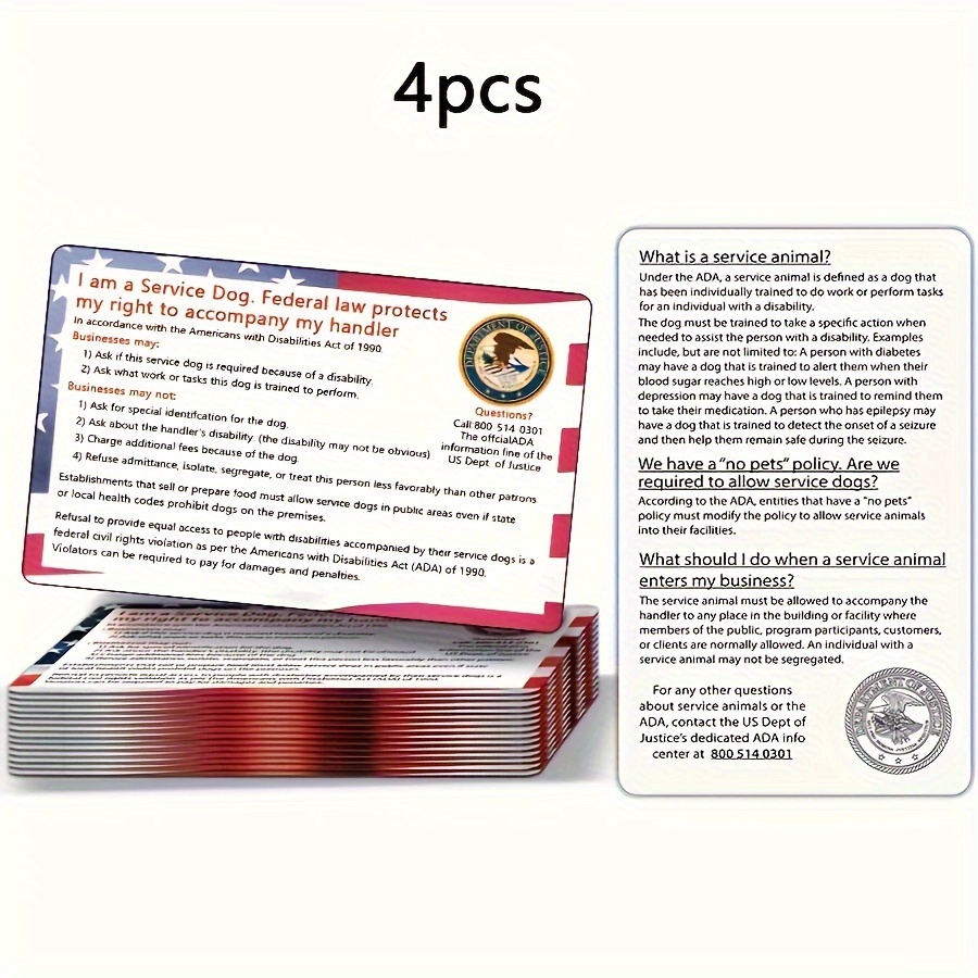 

Dog Ada Information Cards - Service Dog Information Cards Are Double-sided - Service Dog Information Cards Your Legal - Stick It And Hand It Over To Who Your , So You Can Take Your Dog