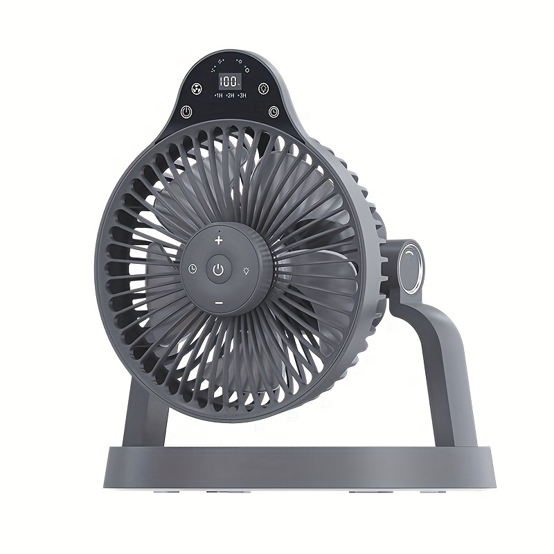 Camping Fan, Lighting Fan Portable with SOS Rescue Light & 2A Fast Charging Power Bank, 10000Mah 20.32 cm Battery Operated Rechargeable USB Fan, 4-Speed Wind Adjustment