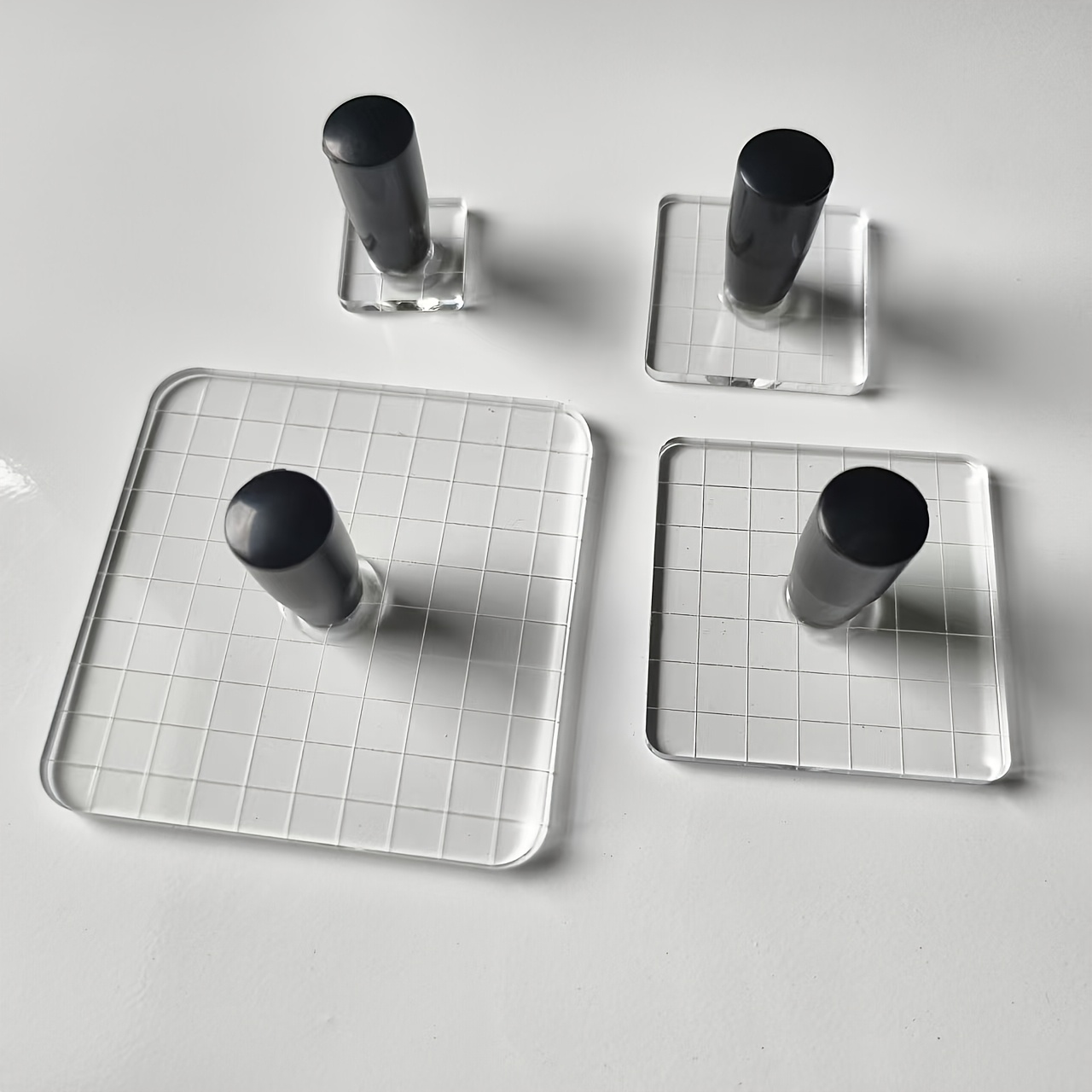 TEMU 4pcs Acrylic Stamps With Handles Transparent Additions