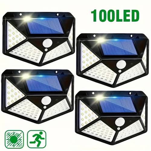 4 pack solar motion sensor lights energy saving outdoor wall lights with plastic cover semi recessed solar charging courtyard lights summer courtyard essential lights