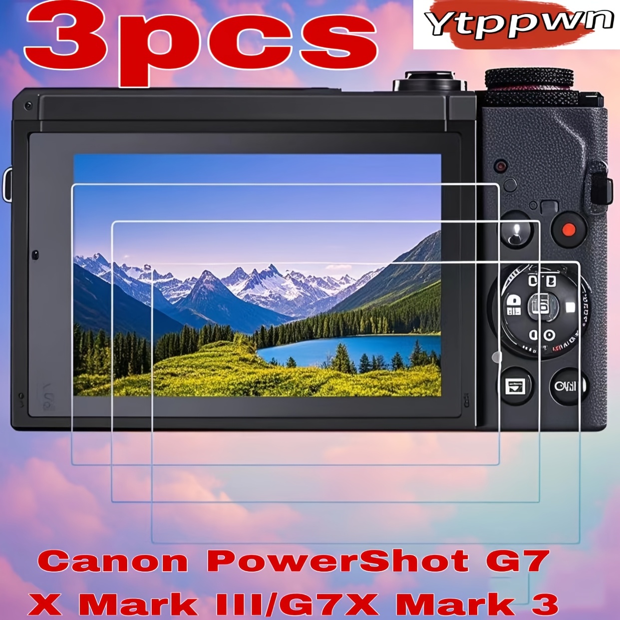E-shop 3er-Pack 9H Härtegrad Panzerglas Displayschutzfolie Kompatibel mit Canon G7 X /G7X Anti-Kratz, Anti-Fingerabdruck und Staubdicht