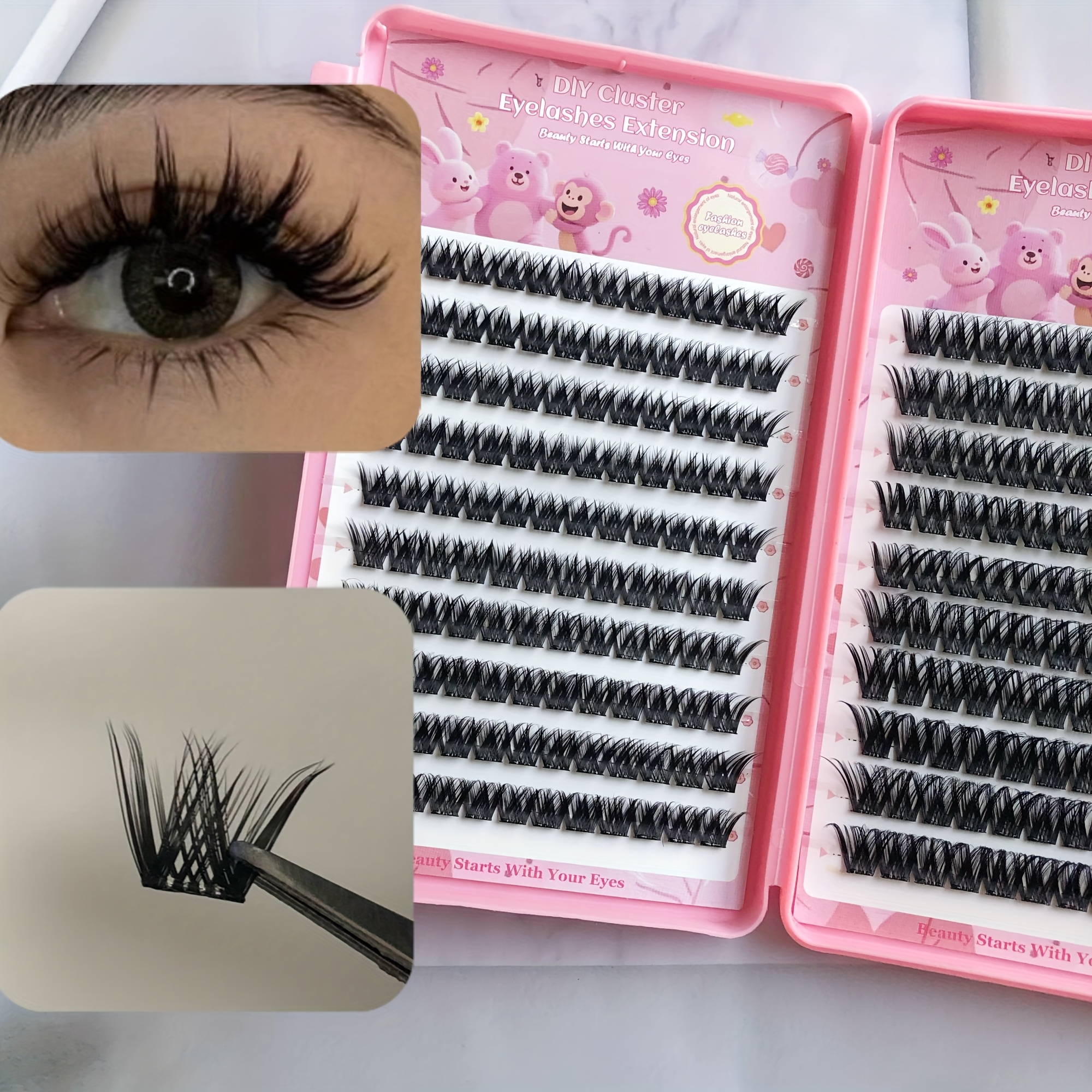 Image of False Eyelashes That Without Glue - 240 Clusters, Large Capacity, Suitable For Wedding Parties And Daily Work Meetings In Clubs, 0.07mm Thick, Glue-free False Eyelashes.