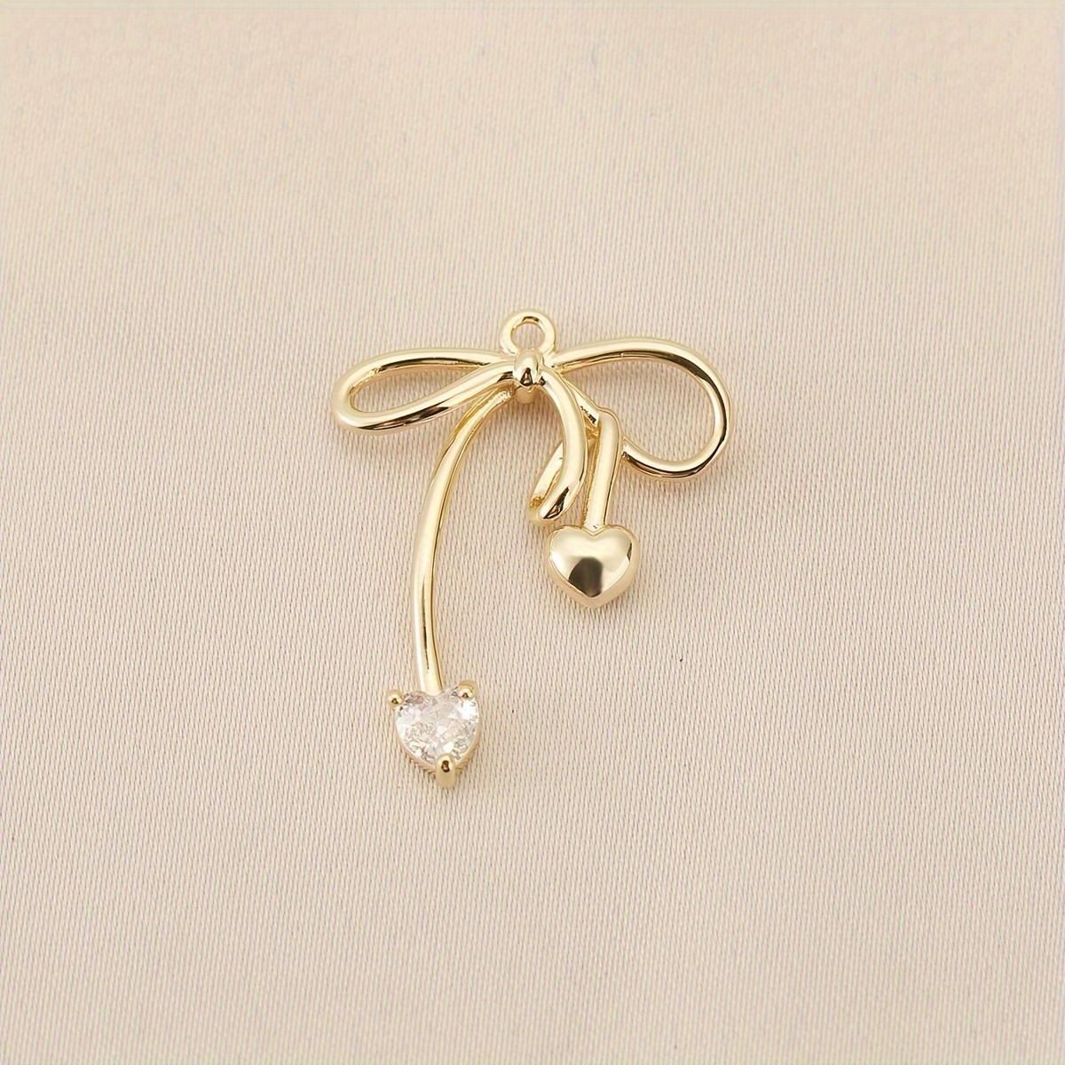 E-shop 6 Stück Schleifenförmige Anhänger, geeignet für Halsketten, Charms, dekorative Ergänzungen und kleine Ornamente, eingelegt mit Zirkonia-Steven
