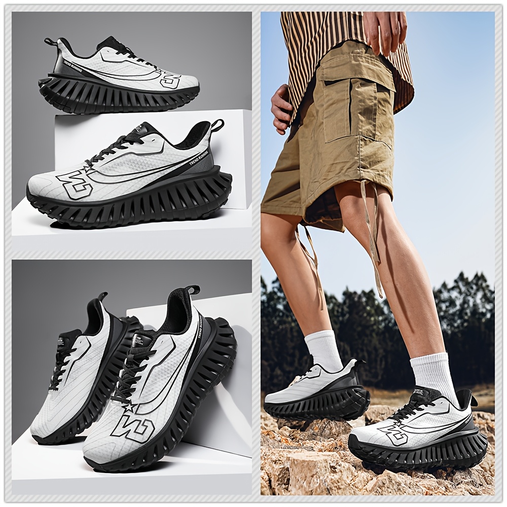Men's Breathable Running Shoes with Carbon Board Technology & Cushioned EVA Sole - Sneakers Suitable for Gym, Jogging, Marathon - Slip-Resistant Training Shoes for All-Terrain Grip, Workout Sneakers