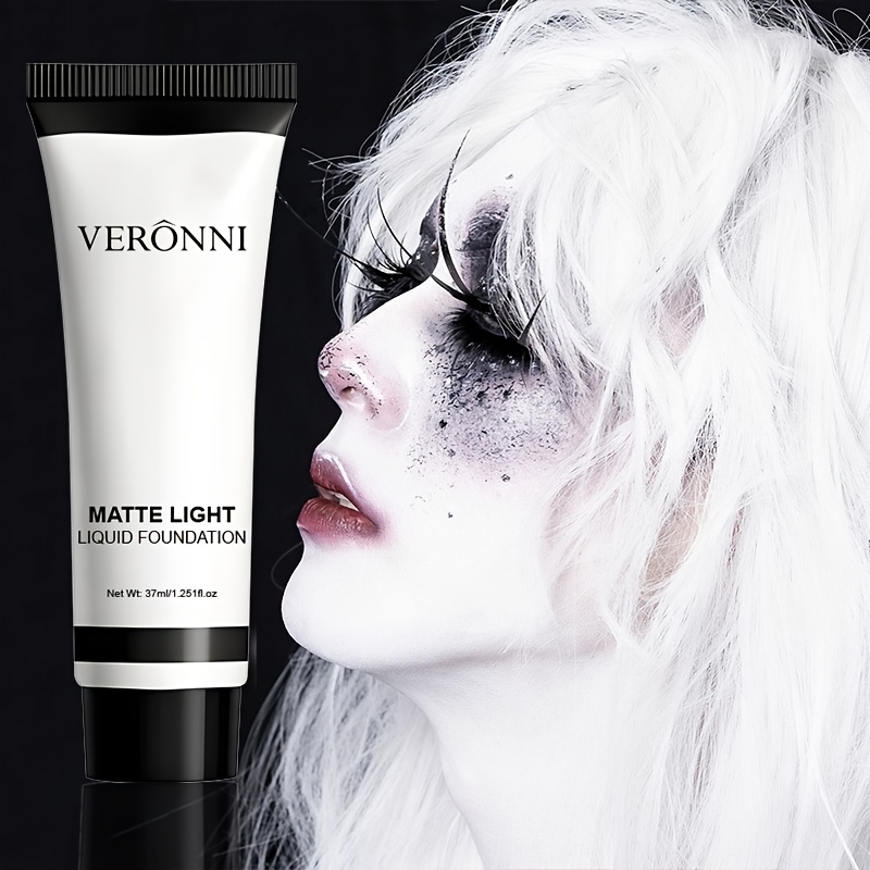 Liquid Foundation, 37ml-durable, White Cream Bottle, Ideal For . Colored And Smooth, And Makeup Is White Liquid Foundation Role-playing Carnival Halloween.