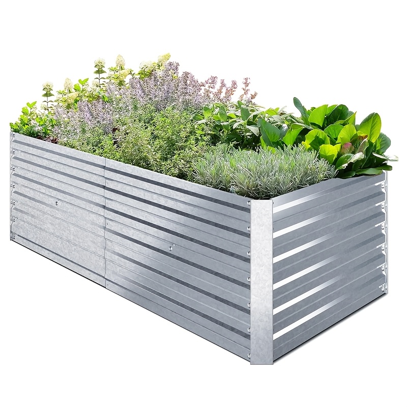 Soontrans Raised Bed For Vegetables And Flowers | Metal Planter Box In Sizes And , Contemporary Style, 0.5 Mm Thick