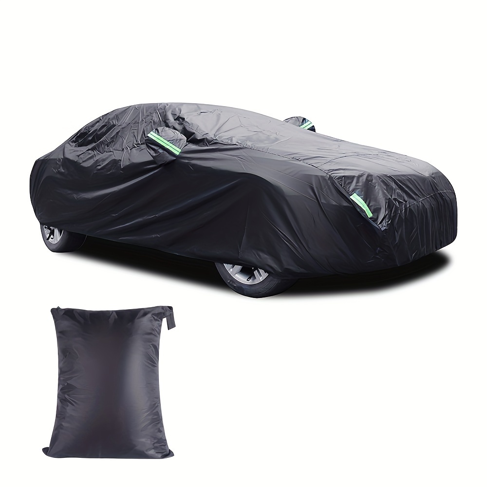 TEMU 1pc Duty Waterproof Full Car Cover Outdoor Uv Snow Dust Rain Resistant Protection