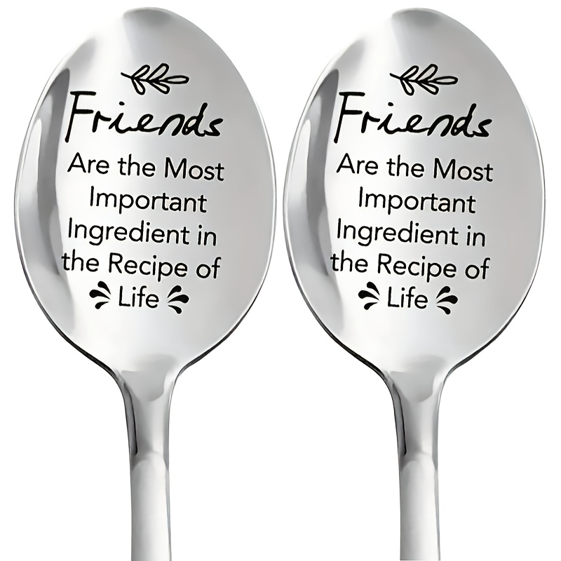 TEMU 2pcs Engraved Stainless Steel Spoons - 