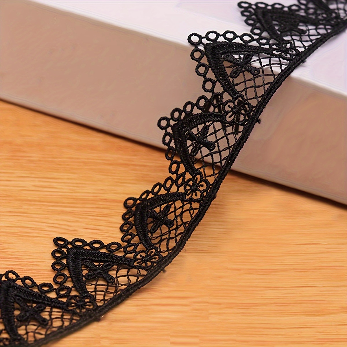 Image of 3 Yards Of Polyester Embroidery Lace Hollow Flower Home Soft Decoration Additions Clothing Additions Lace Barcode Lace. Gift For Halloween And Christmas
