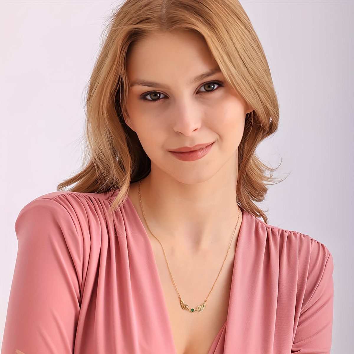 Personalized Angel Wings Birthstone Necklace, 304L Stainless Steel
