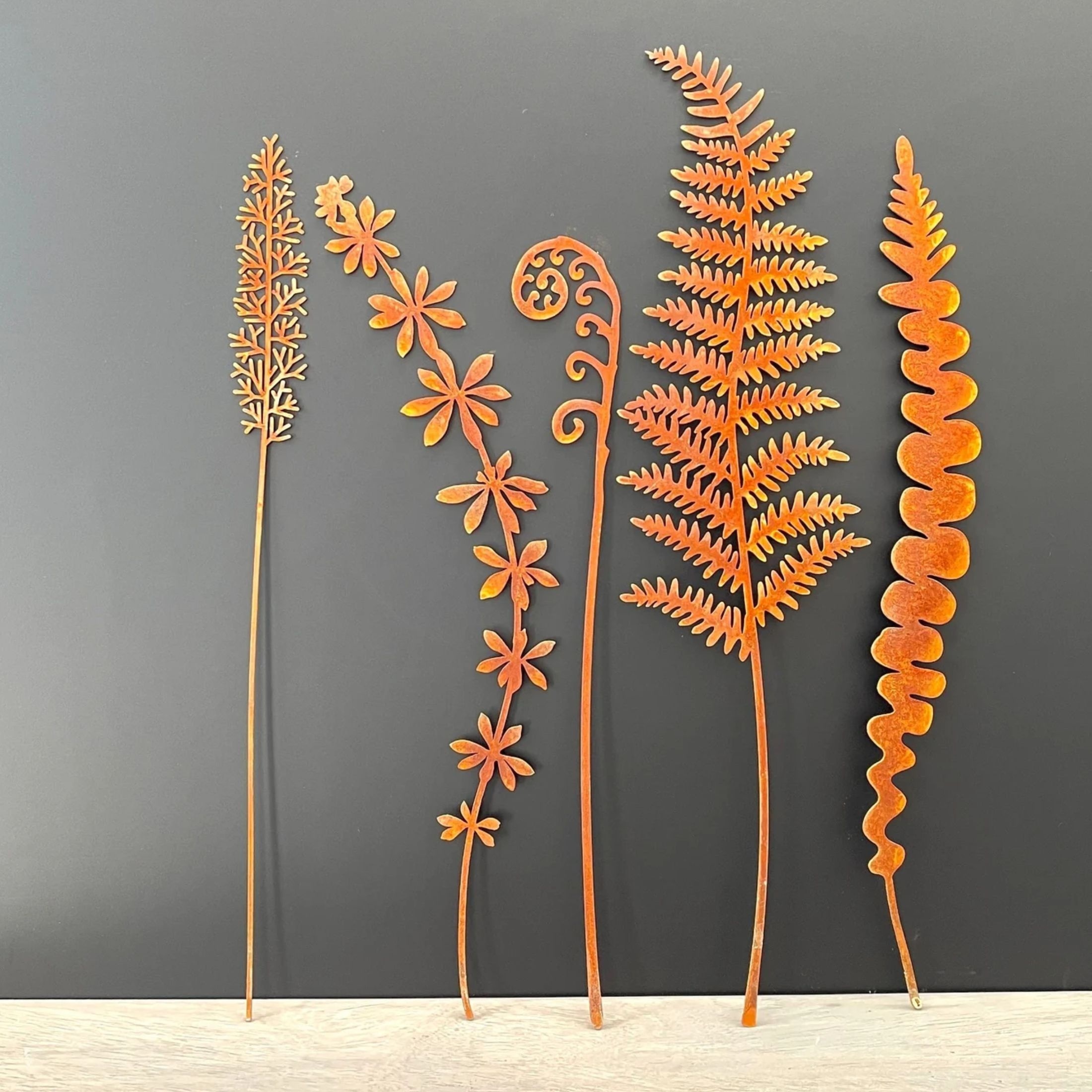 

Rustic Metal Fern Stake - Outdoor Home & Garden Decor, Metal Art For Patio And Yard