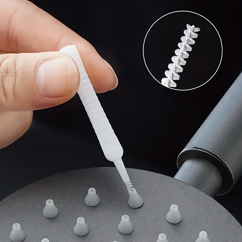 10pcs Shower Head Cleaning Brush Set, White Multi-Functional Bathroom Accessory for Home Use