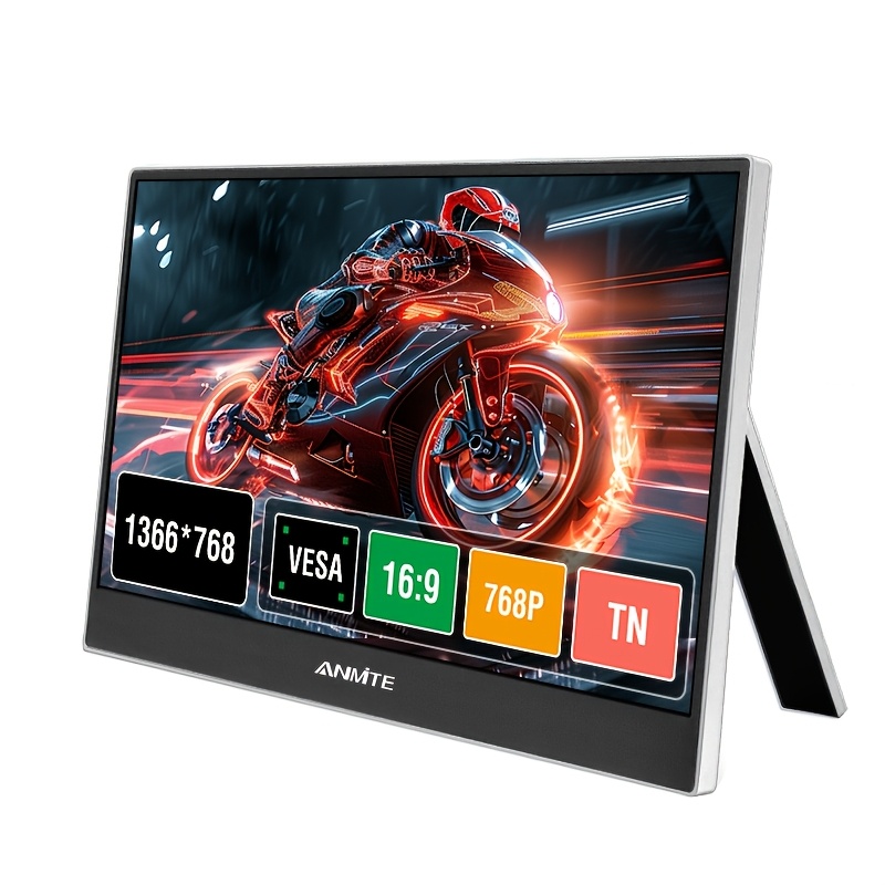 Image of 11.6 Inch Portable Monitor With Built-in Horizontal And Stand, Built-in Speakers, Vesa Support, Laptop Compatible, Gaming For Ps5/4pcs