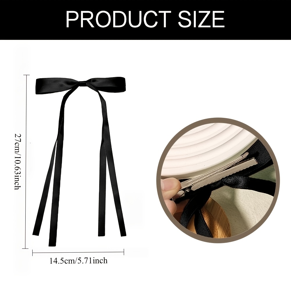24pcs Black Coquette Hair Bows Set for Women