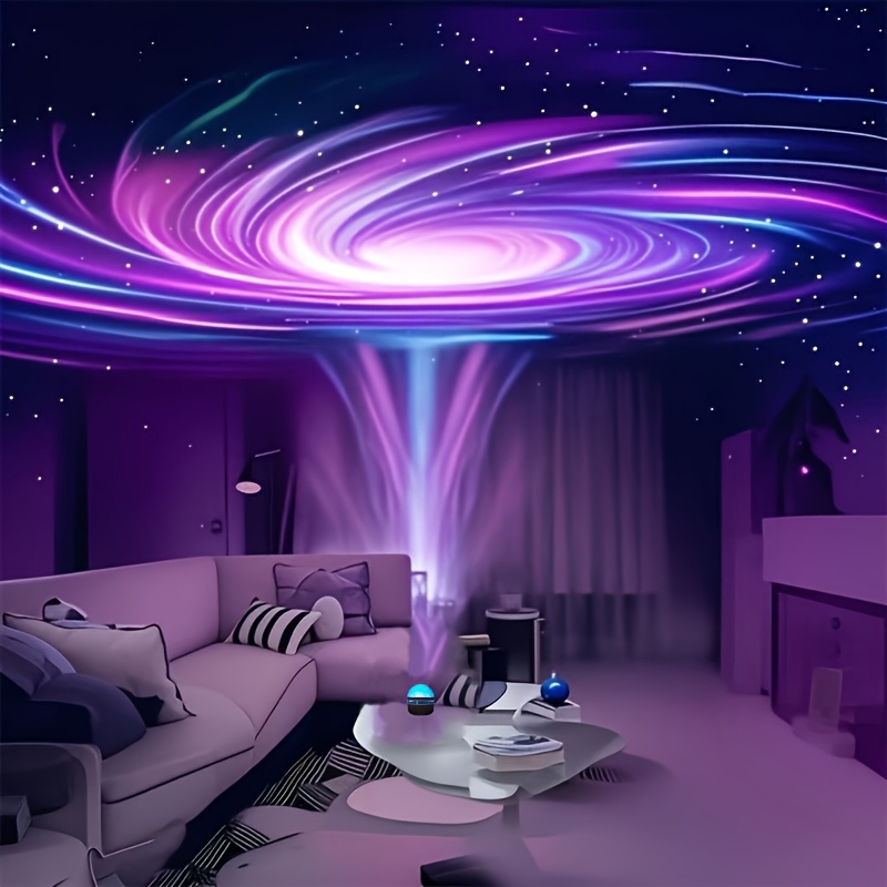 Proiector Rotativ Cer Înstelat Aurora Boreală, Proiector de Stele LED cu Telecomandă, Efecte de Iluminat Mobile, Cuplare USB, Proiector de Stele Galaxie cu 16 Culori de Lumină, pentru Decorațiuni de Nuntă, Petreceri de Sărbători, Decor Cameră Roz, Lumină de Tavan, Proiector pentru Home Theater